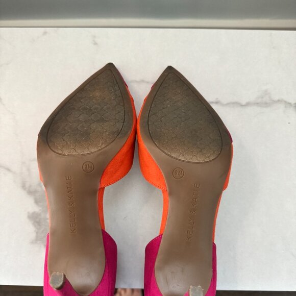 Kelly and Katie Pink and Orange Two Toned Pumps - Picture 5 of 5
